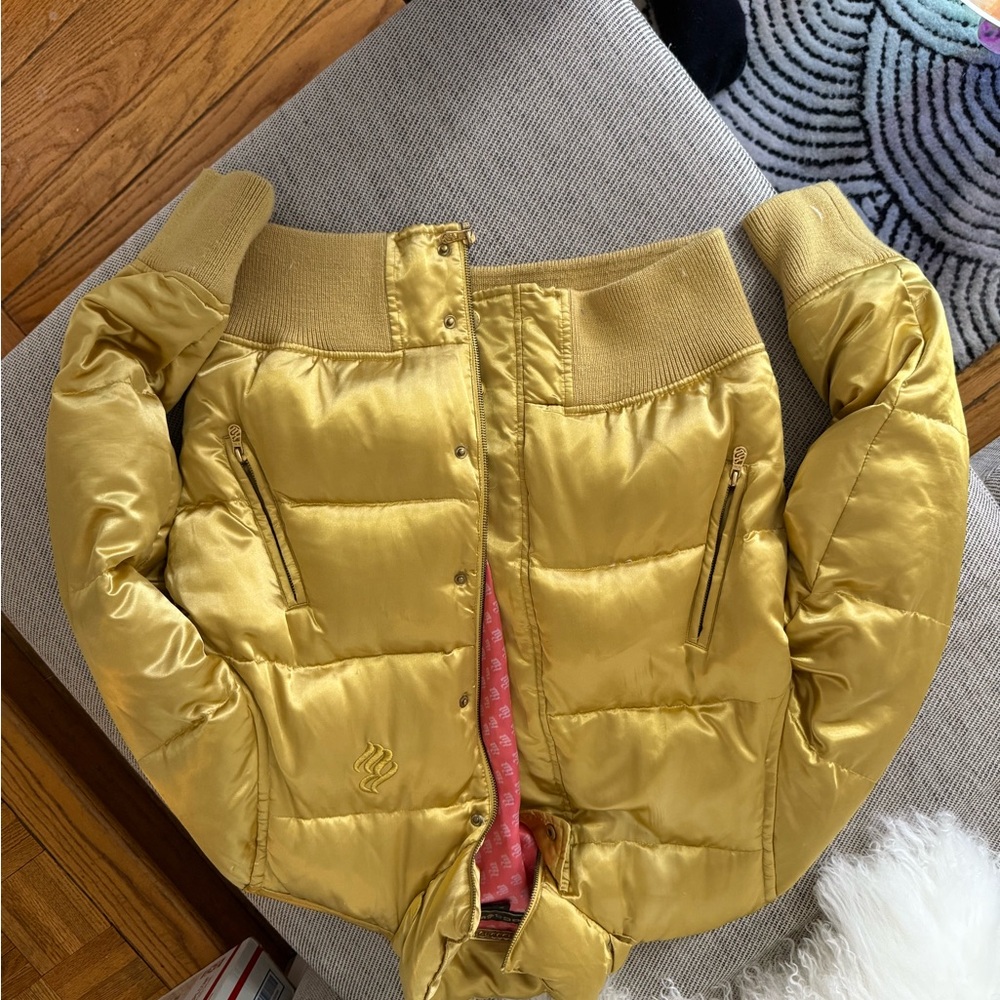 Gold Puffer Rockawear Jacket - Picture 2 of 5